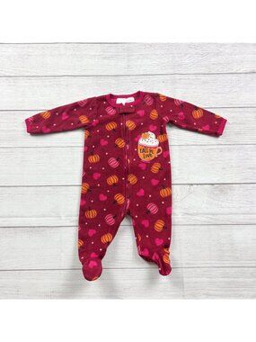 Koala Kids Baby Pumpkin Fleece Footed Pajamas  Autumn "Fall In Love" 3-6 Months